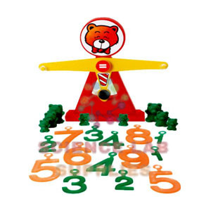 Dish balance with Weighted Number & Weights for School Maths Lab