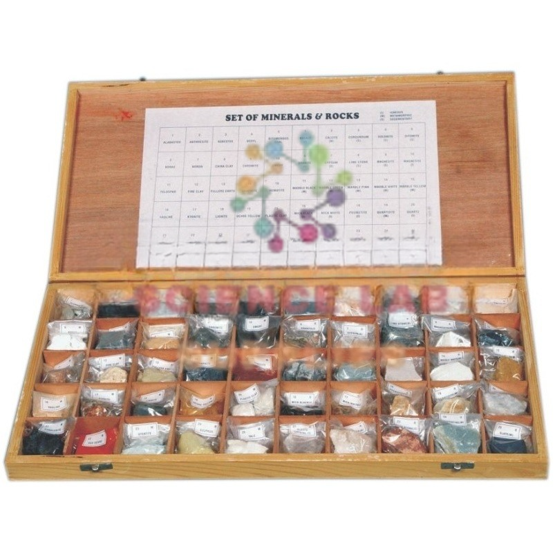 Rocks & Minerals Set, Collection of 50 Rocks & Minerals