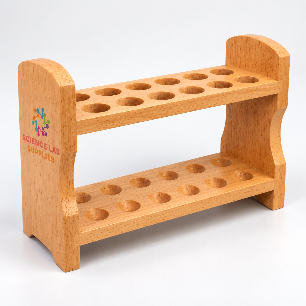 Test Tube Stand, Wooden, Without Drying Pegs