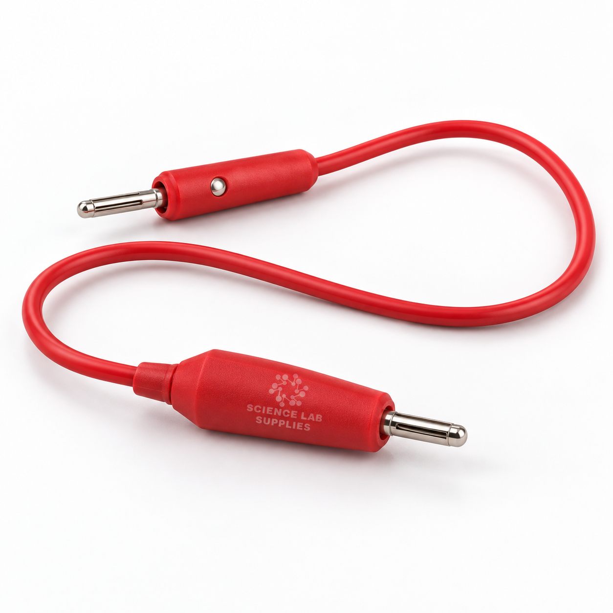 2mm Pair Patch Cord Stakcable Spring Loaded Plug - Brass Nickle Plated - 23 Strands of 38 SWG O.D 3.0 mm - 2 Pcs