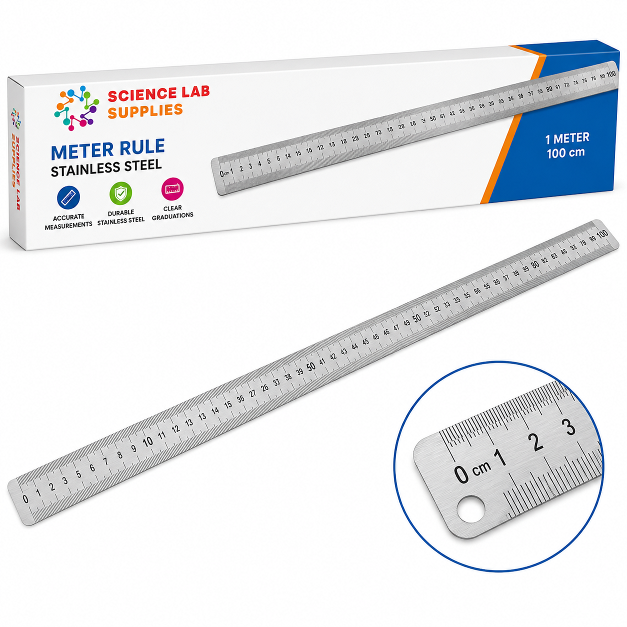Meter Rule, Stainless Steel
