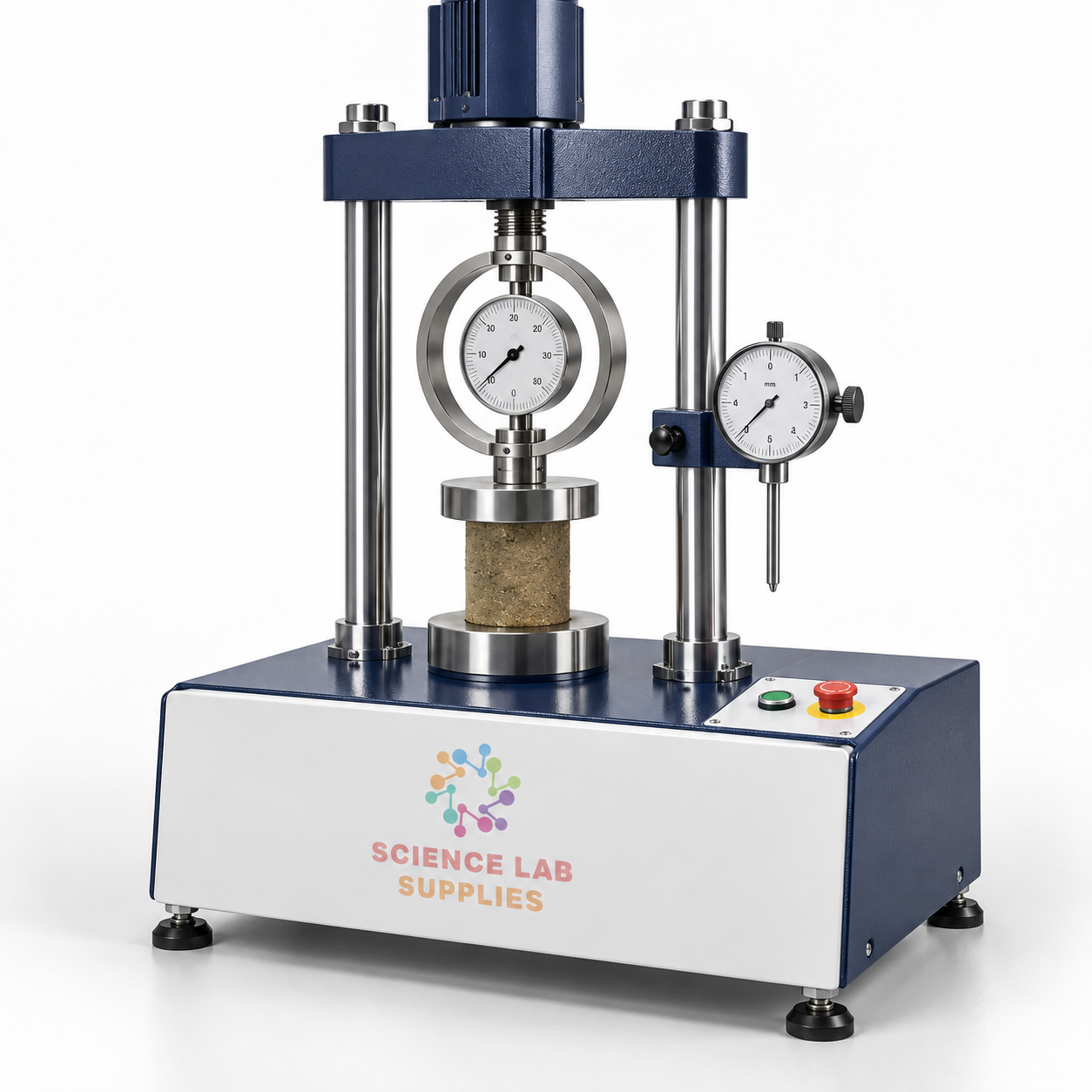 Unconfined Compression Tester Motorised with Proving Ring and Dial Gauge